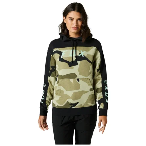 FOX RACING WOMENS BNKR PULLOVER HOODY OLIVE CAMO SIZE SMALL - 29125-461-S