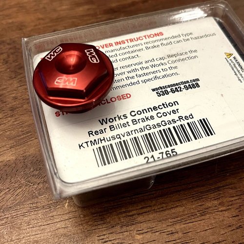 NEW Works Connection Rear Billet Brake Cover - KTM/GAS/HUS - RED - 21-765