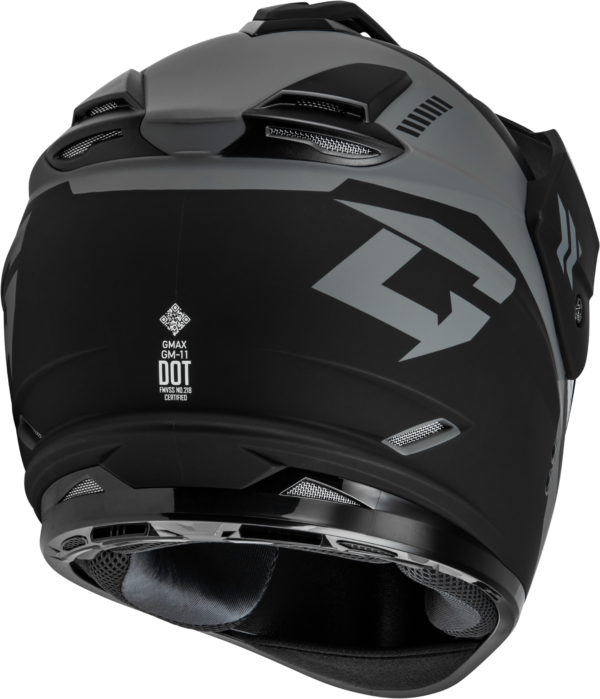 GMAX GM-11S RONIN SNOW HELMET MATTE BLACK/SILVER LG