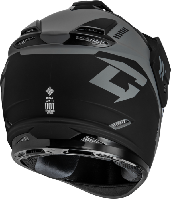 GMAX GM-11S RONIN SNOW HELMET MATTE BLACK/SILVER LG