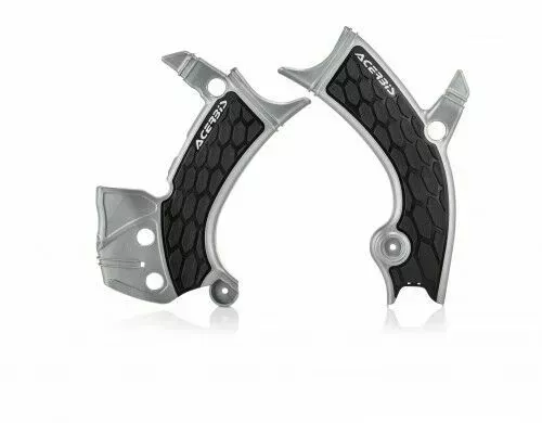 Acerbis X-Grip Frame Guards Silver/Black For Yamaha YZ 450 F 2018 2689411015