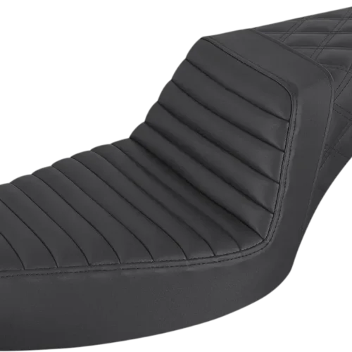 SADDLEMEN Step-Up Fits Seat - Front Tuck-n-Roll/Rear Lattice Stitch - Black