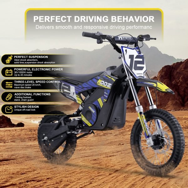 Dirt-Bike-36v-1000w-HP112E_Blue_2 MotoTec 36V/8Ah 1000W (HP112E) Electric Dirt Bike