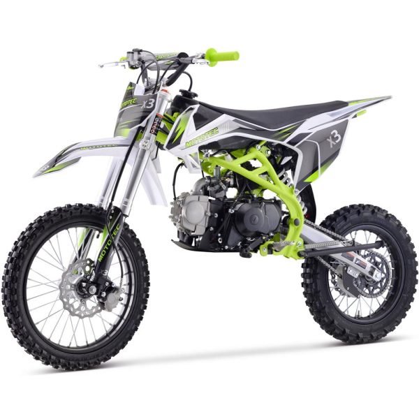 MT-DB-X3-125cc_Green_22 MotoTec X3 125cc 4-Stroke Gas Dirt Bike
