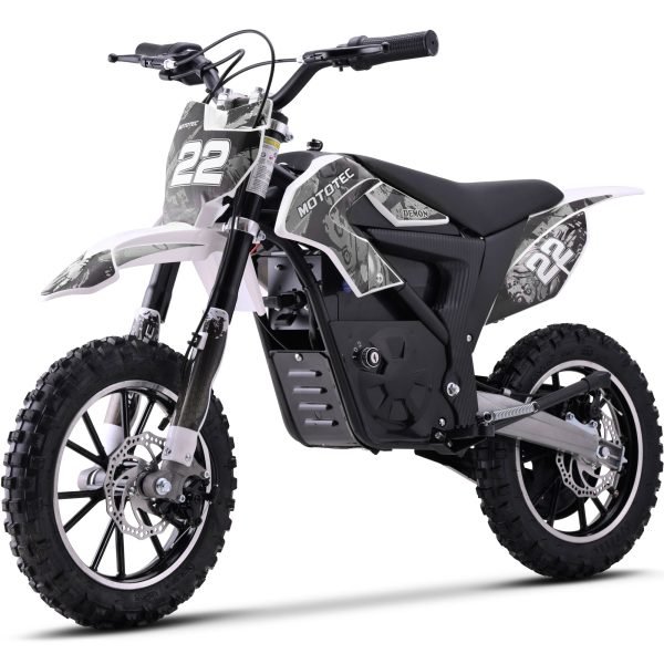 MotoTec Demon 36V/8Ah 790W Lithium Electric Dirt Bike - White