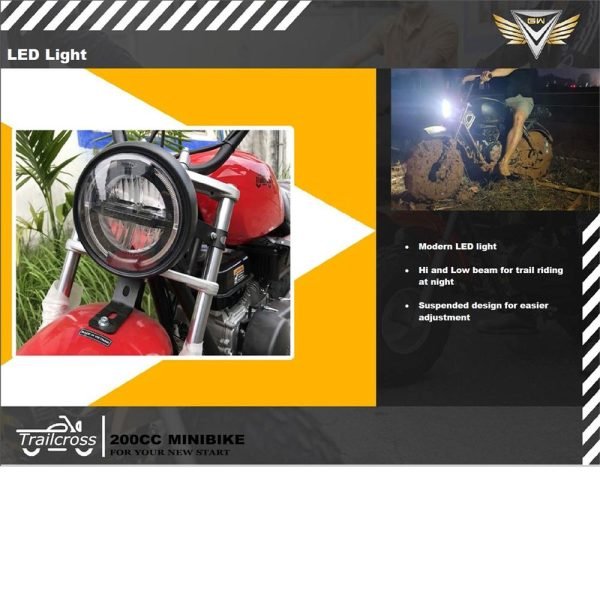 MT-Mini-Bike-Trailcross_Red_5 MotoTec Trailcross 200cc 6.5HP Gas Powered Mini Bike