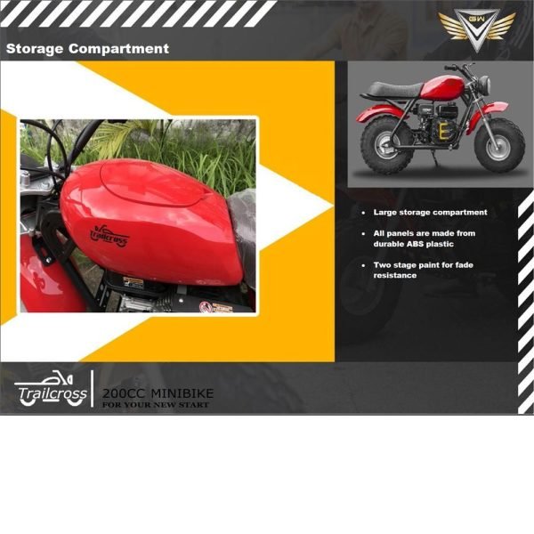 MT-Mini-Bike-Trailcross_Red_6 MotoTec Trailcross 200cc 6.5HP Gas Powered Mini Bike