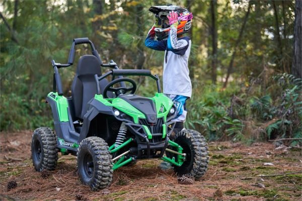 MT-Raider-48v-1200w_Green_13 MotoTec Raider 48V/12Ah 1200W Full Suspension Kids Electric UTV