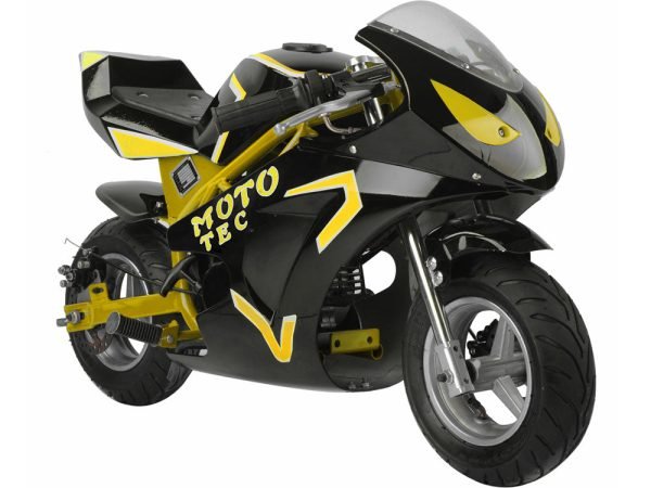 MTGasGT_Yellow MotoTec Gas Pocket Bike GT 49cc 2-stroke