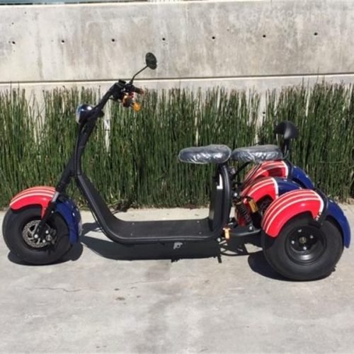 SoverSky T7.0 60V/20Ah 2000W Electric Trike Scooter - US Flag