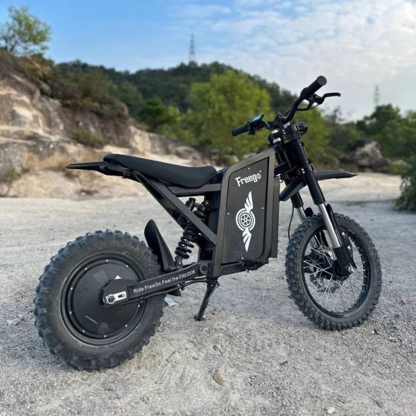 freego-x0-electric-bike-outdoor-parked-gravel-terrain Freego X0 60V/23Ah 3600W Electric Mini Dirt Bike