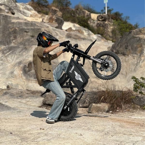 freego-x0-electric-mini-dirt-bike-freego-logo-wheelie-rocky Freego X0 60V/23Ah 3600W Electric Mini Dirt Bike