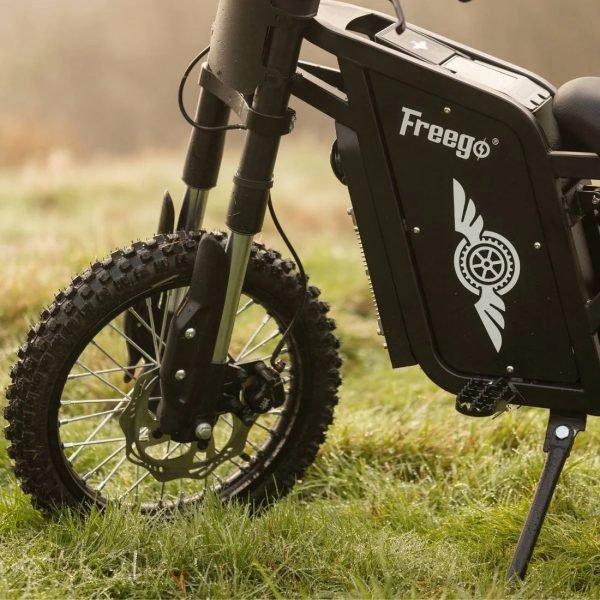 freego-x0-front-fork-suspension-view Freego X0 60V/23Ah 3600W Electric Mini Dirt Bike