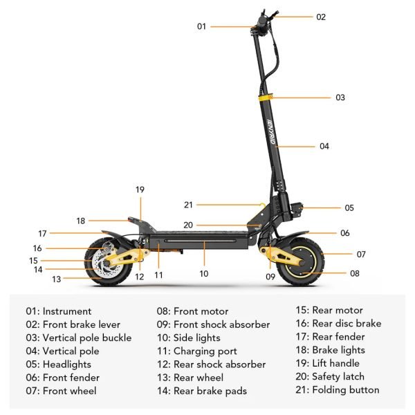 iENYRIDes1dualmotorelectricscooteradults_2400woffroadelectricscooter_5 iENYRID ES1 48V/20.8Ah 2400W Electric Scooter